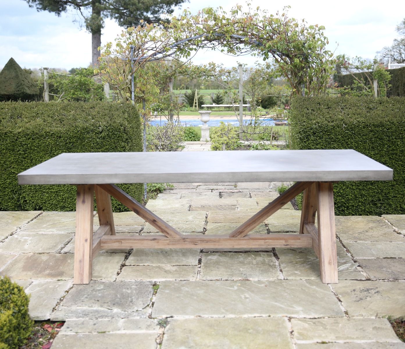 Roma Polished Concrete Outdoor Dining Table - Jo Alexander