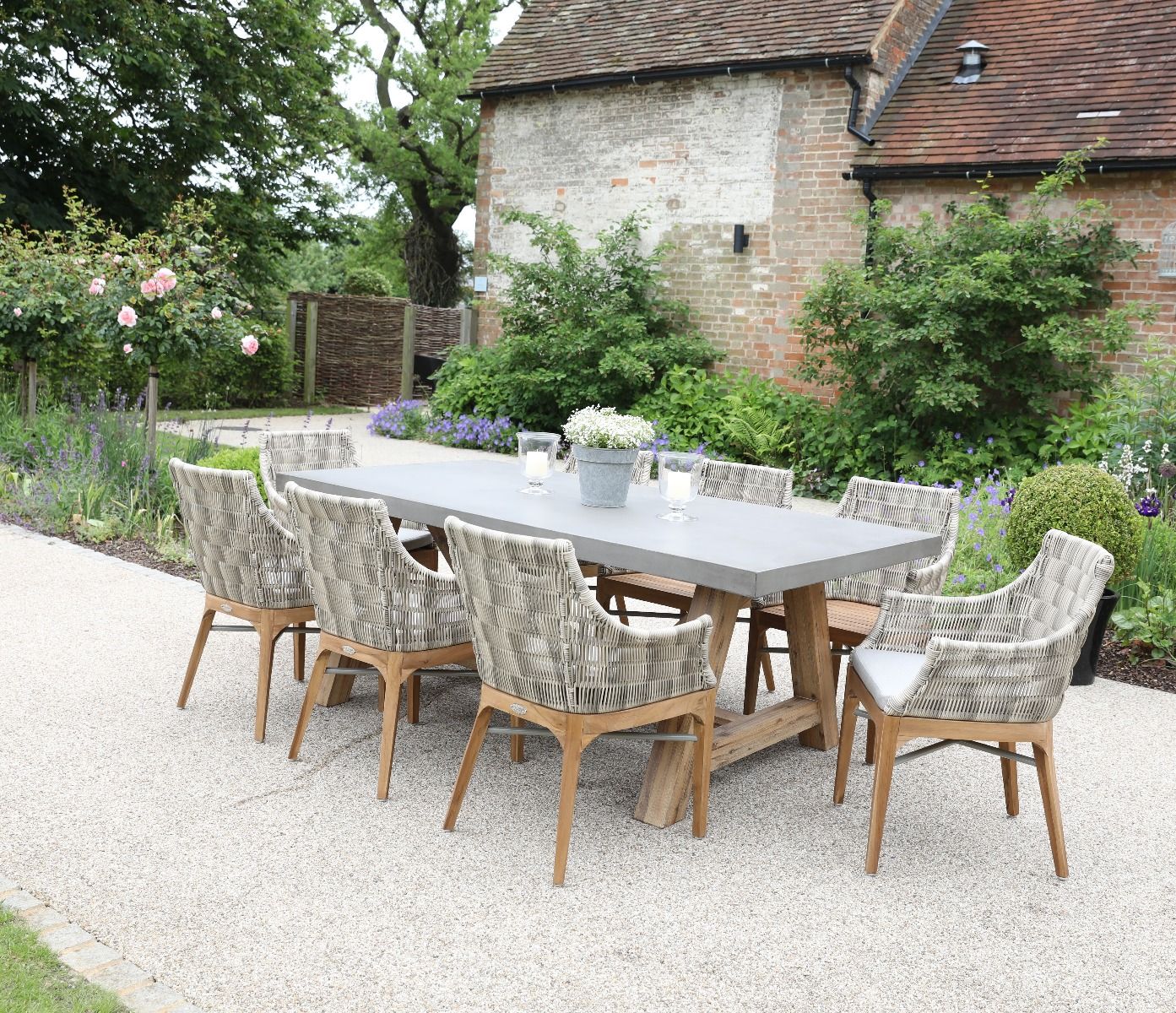 Roma Polished Concrete Outdoor Dining Table - Jo Alexander