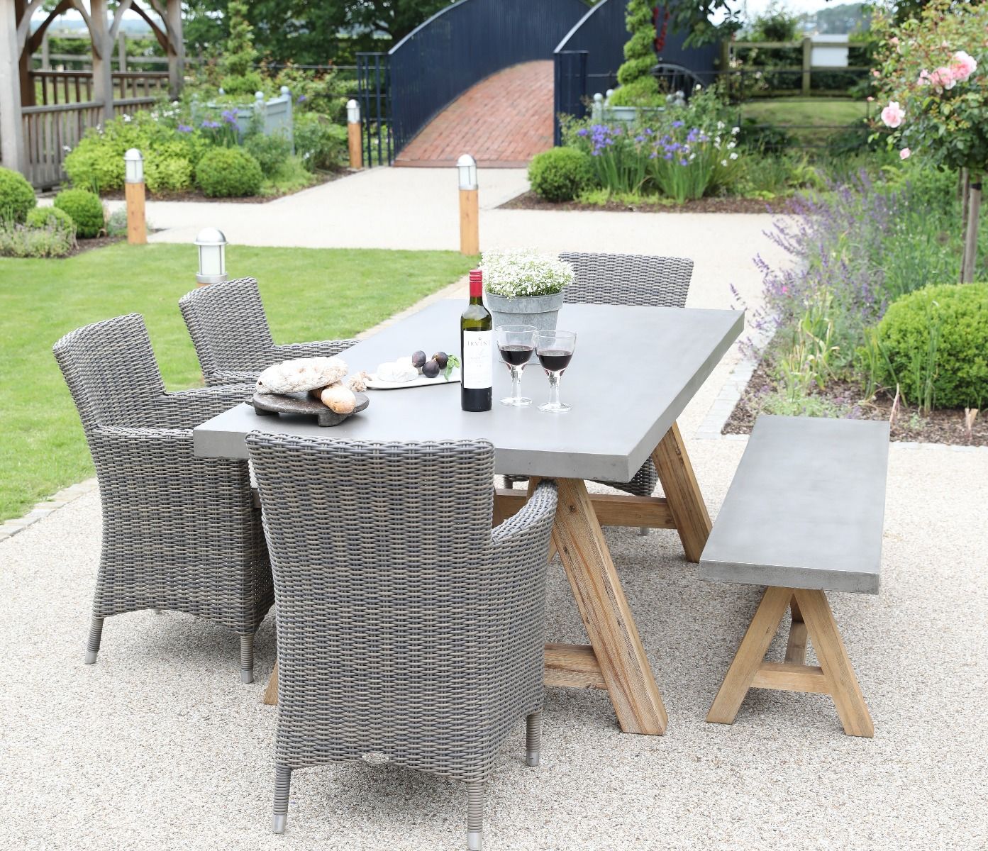 Roma Polished Concrete Outdoor Dining Table - Jo Alexander