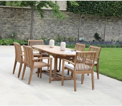 Henley Oval Extending Outdoor Dining Table 210cm