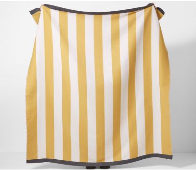 Devon Stripe Recycled Throw Ochre/Charcoal