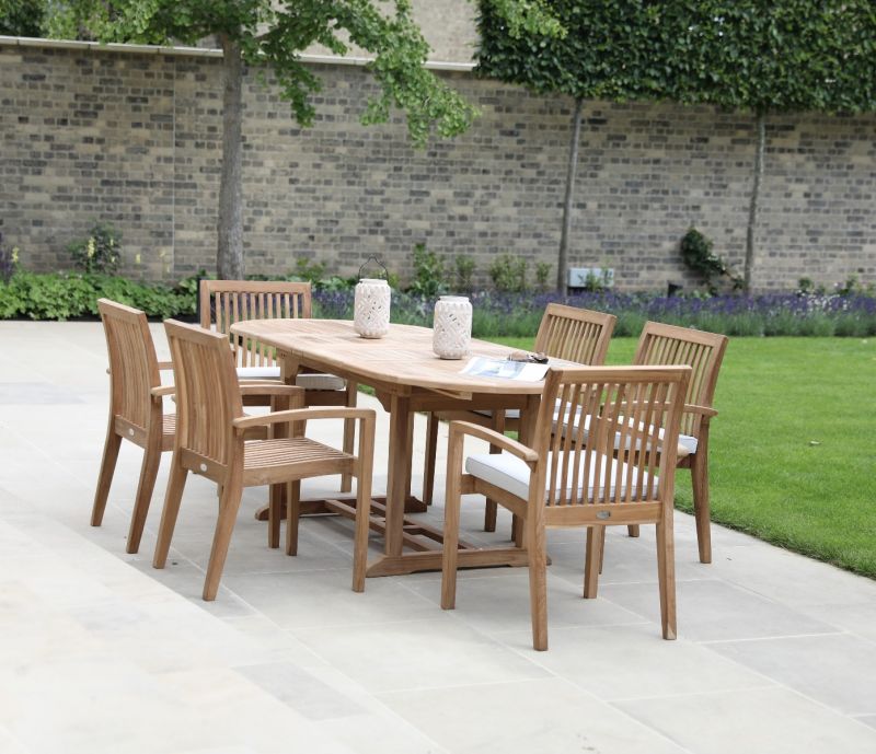 Henley Oval Extending Outdoor Dining Table 210cm