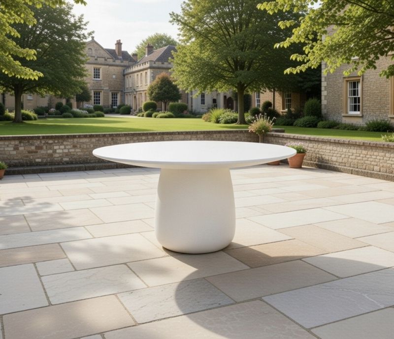 Luna Round Table 150cm - Chalk Terrazzo