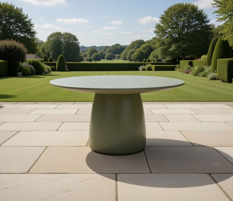 Luna Round Table 150cm - Olive Terrazzo