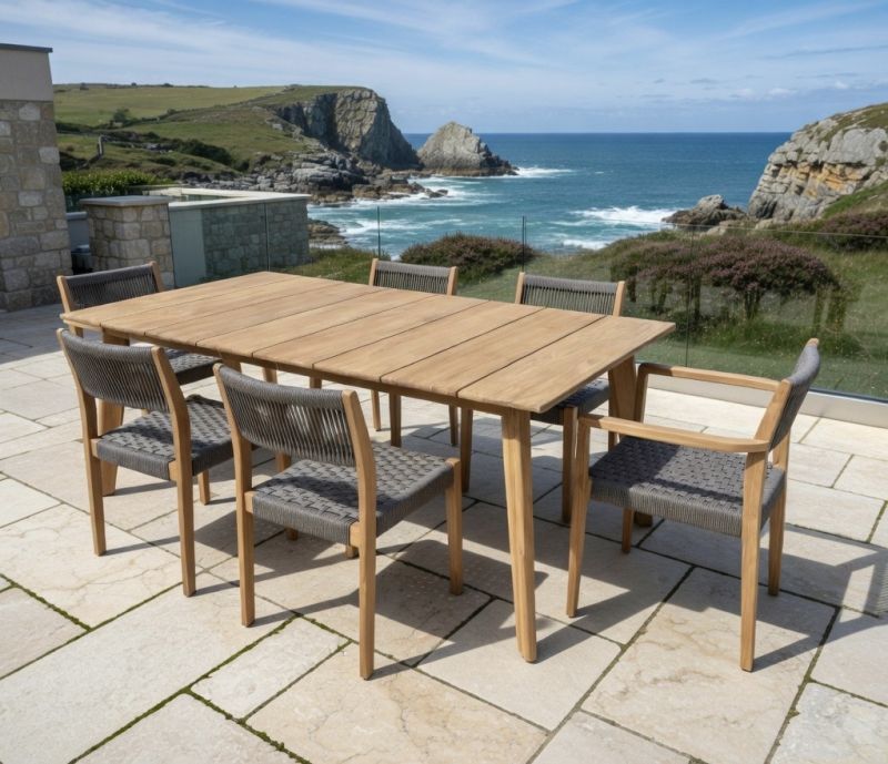 Oakley Teak Rectangular Garden Table 204cm