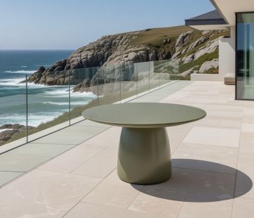 Luna Round Table 150cm - Olive Terrazzo