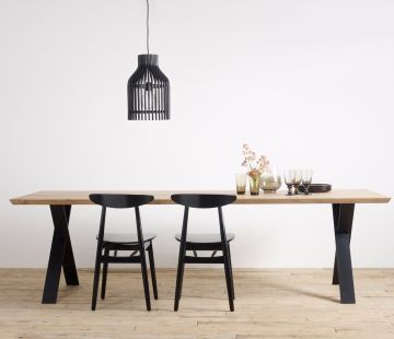 Albert Oak Rectangle Dining Table (X-Frame)