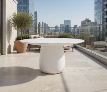 Luna Round Table 150cm - Chalk Terrazzo