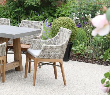 Roma Concrete Table and Chelsea Armchair 8-Seater Set