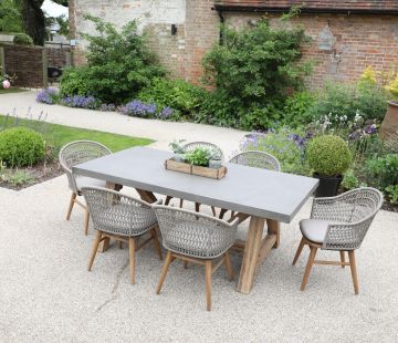 Roma Polished Concrete Outdoor Dining Table 240cm
