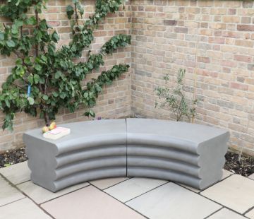 Mila Polished Concrete Curved Bench
