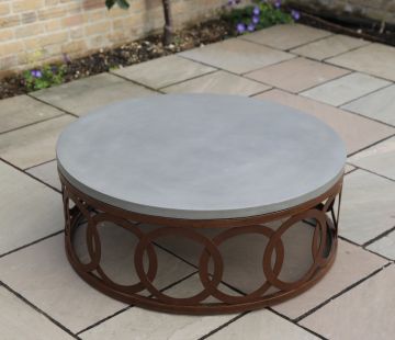 Isla Polished Concrete & Steel Coffee Table