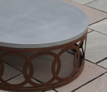 Isla Polished Concrete & Steel Coffee Table