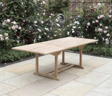 Henley Extending Rectangular Teak Garden Table 210cm