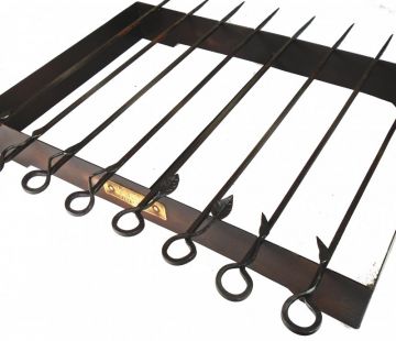 Set of Eight Metal BBQ Skewers & Rack