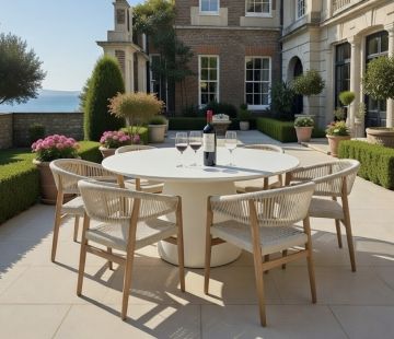 Luna Round Table 150cm - Chalk Terrazzo