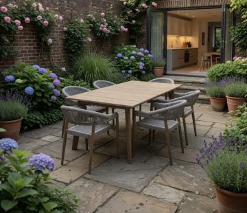 Oakley Teak Rectangular Garden Table 204cm