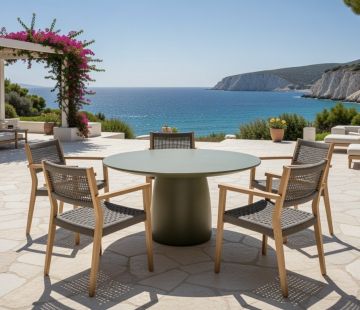 Luna Round Table 150cm - Olive Terrazzo