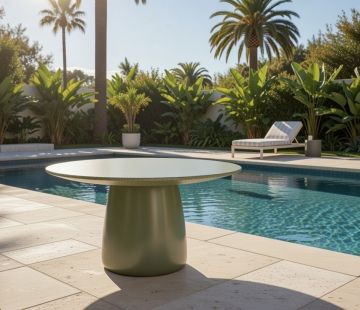 Luna Round Table 150cm - Olive Terrazzo