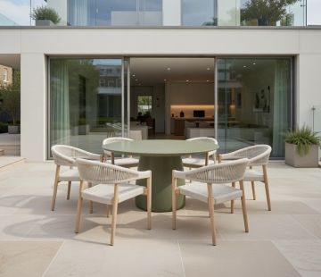 Luna Round Table 150cm - Olive Terrazzo