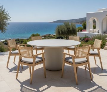 Luna Round Table 150cm - Chalk Terrazzo