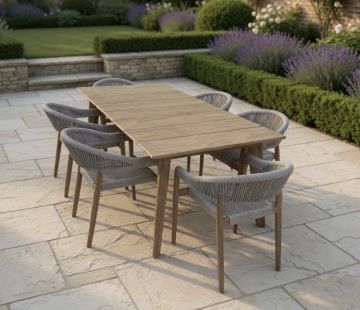 Oakley Teak Rectangular Garden Table 204cm
