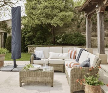 Neptune Spritsail 3x3m Square Cantilever Parasol & Granite Base