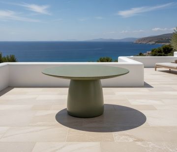 Luna Round Table 150cm - Olive Terrazzo