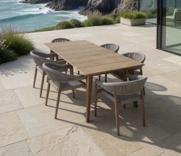 Oakley Teak Rectangular Garden Table 204cm