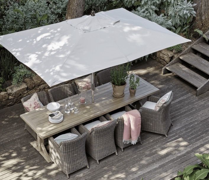 3m x 2m Neptune Spinnaker Large Cream Garden Parasol